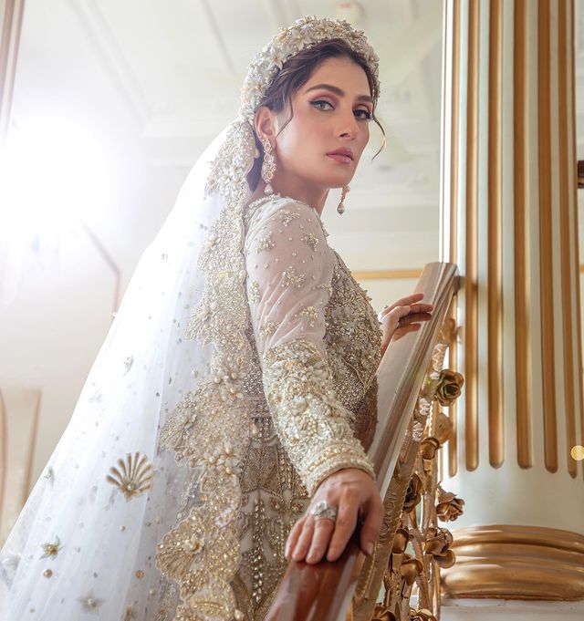 Ayeza Khan Looks Like A Goddess In Ivory Bridal Ensemble
