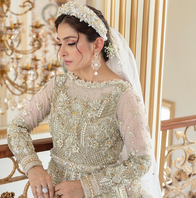 Ayeza Khan Looks Like A Goddess In Ivory Bridal Ensemble