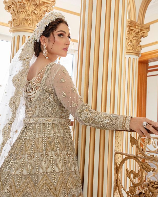 Ayeza Khan Looks Like A Goddess In Ivory Bridal Ensemble