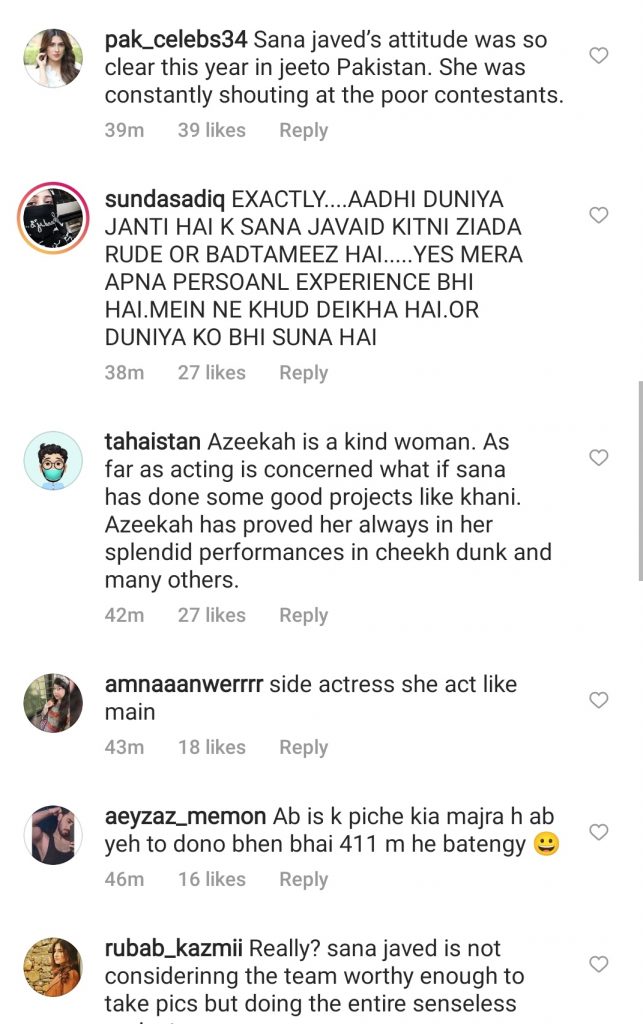 Sana Javed Vs Azekah Daniel - Public Opinion