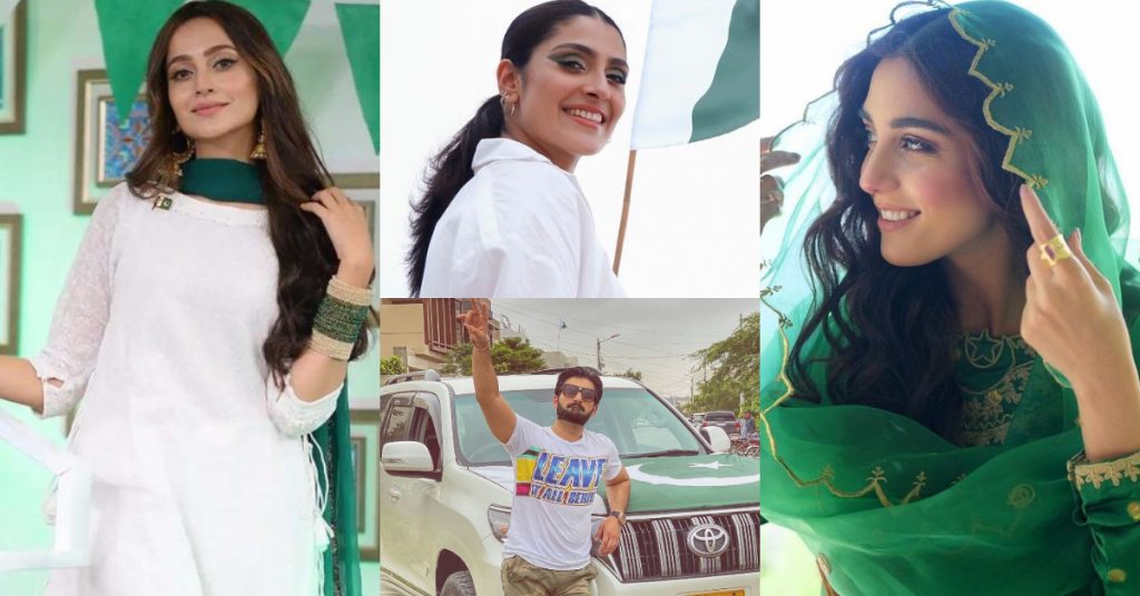 Beautiful Pictures Of Pakistani Celebrities On Independence Day 2021