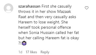 Faryal Mehmood Under Criticism For Fat Shaming Hareem Farooq As A Joke