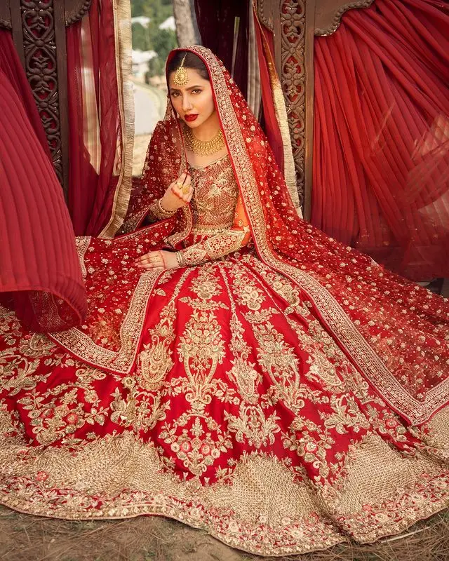 Mahira Khan Dazzles As A Traditional Bride In Red