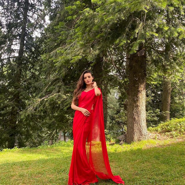 Public Criticism On Sadia Khan's Bold Red Saree