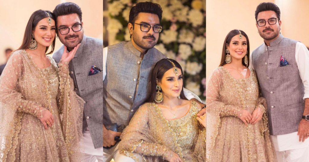 Breathtaking Pictures Of Iqra Aziz And Yasir Hussain From Minal Khan's Wedding