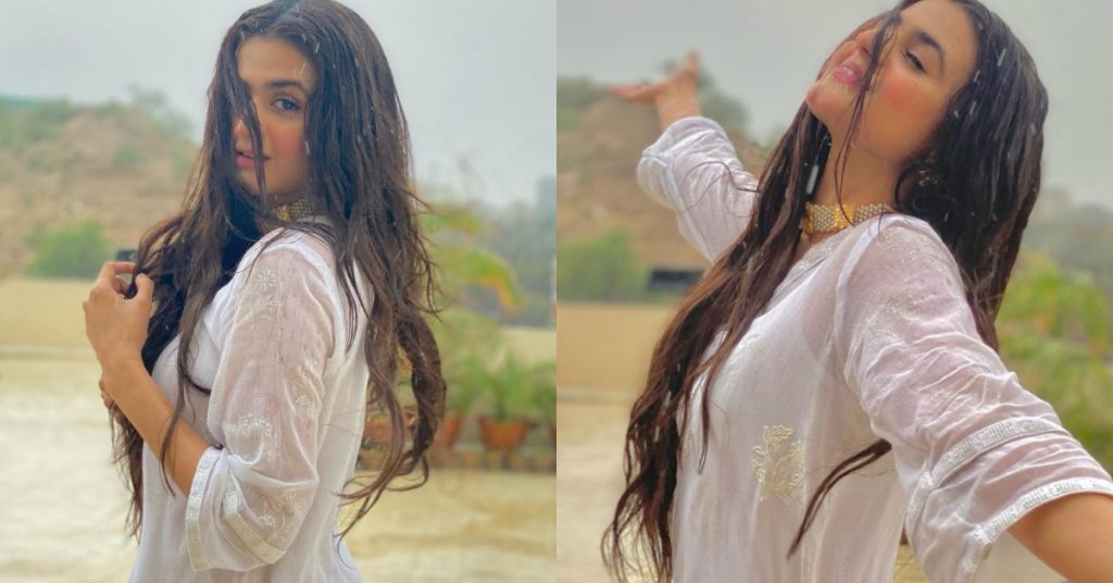 Hira Mani's Stills While Enjoying Rain Are Bringing In A Lot Of Criticism