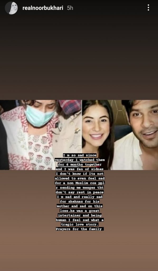 Noor Bukhari Heavily Criticized for Her Comment On Sidharth Shukla's Death