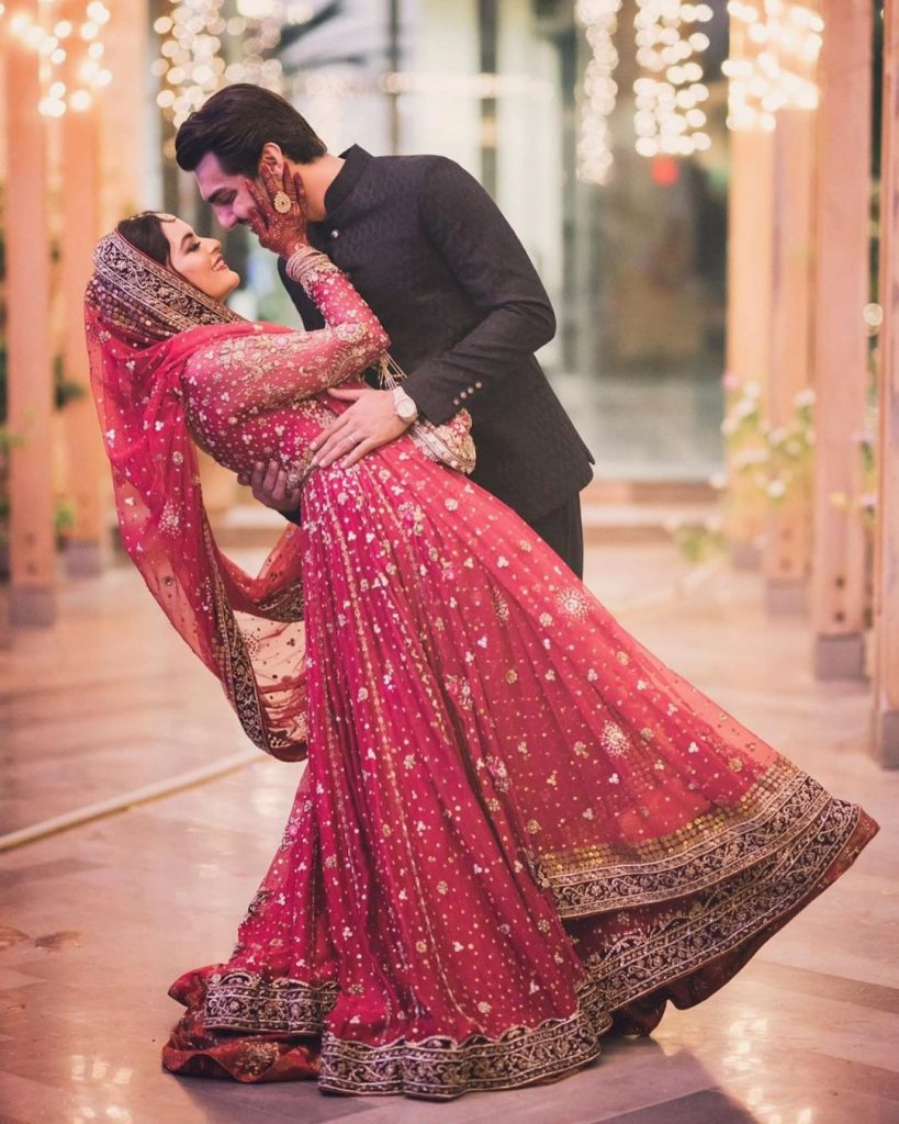 Breathtaking Pictures Of Iqra Aziz And Yasir Hussain From Minal Khan's Wedding