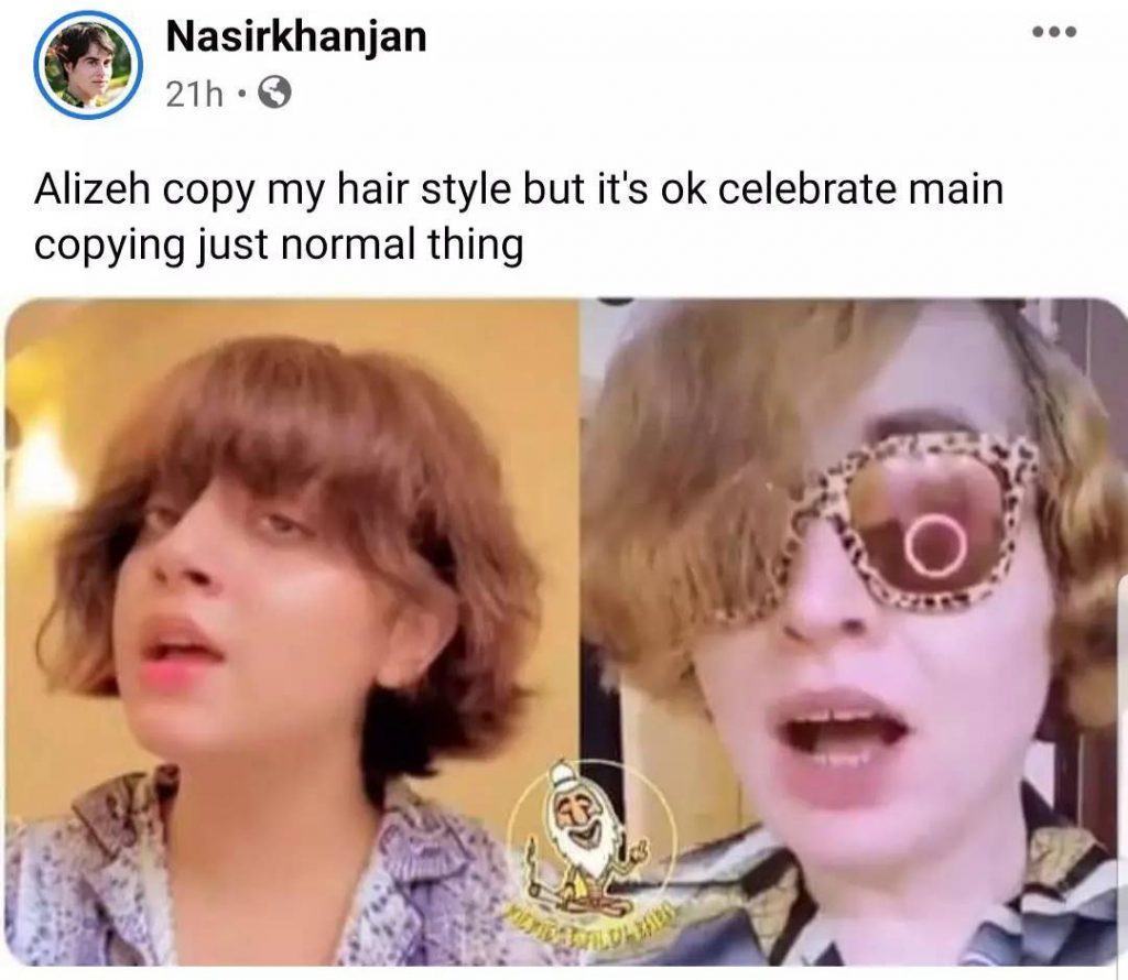 Nasir Khan Jan Claims That Alizeh Shah Copied His Hairstyle