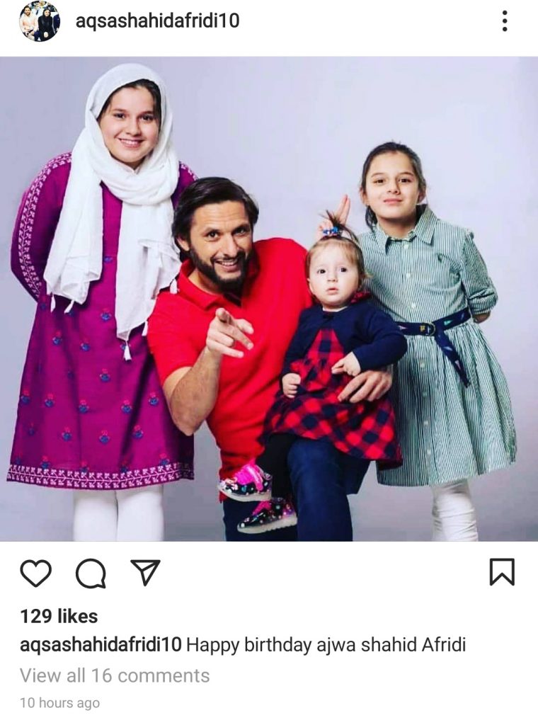 Shahid Afridi's Heartfelt Birthday Wish For Daughter - Pictures