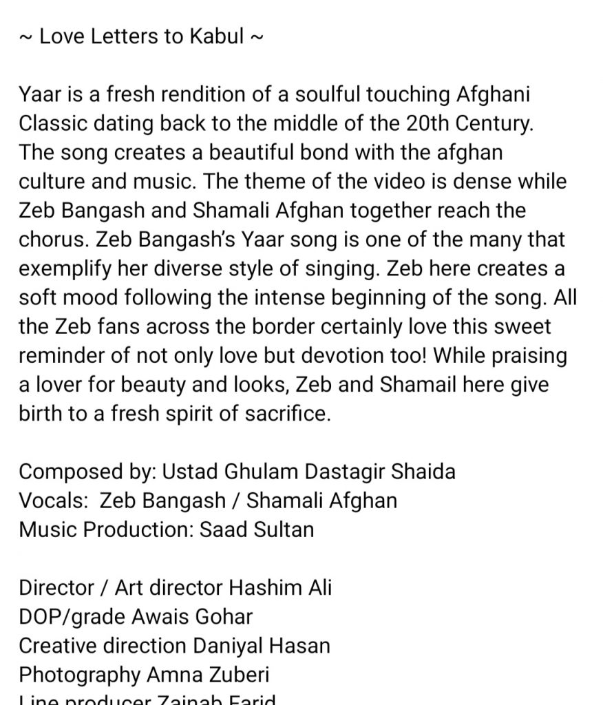 Zeb Bangash Releases Peace Song For Afghanistan