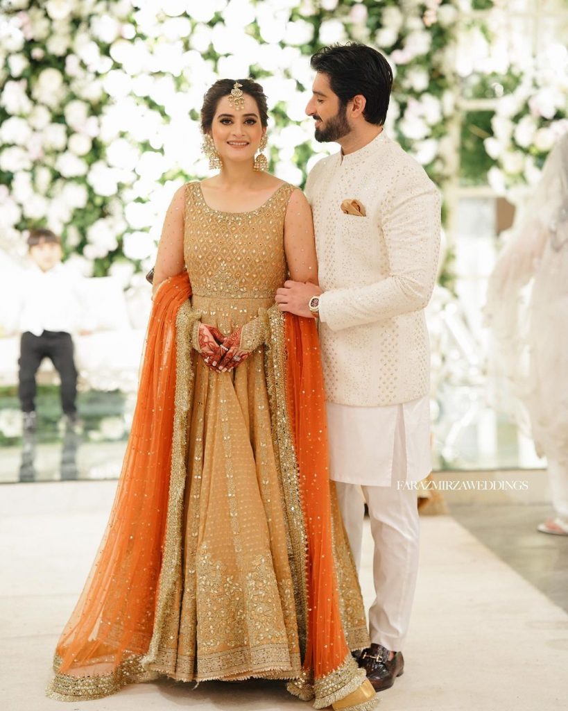 Bewitching Portraits Of Aiman Khan And Muneeb Butt From Minal's Wedding