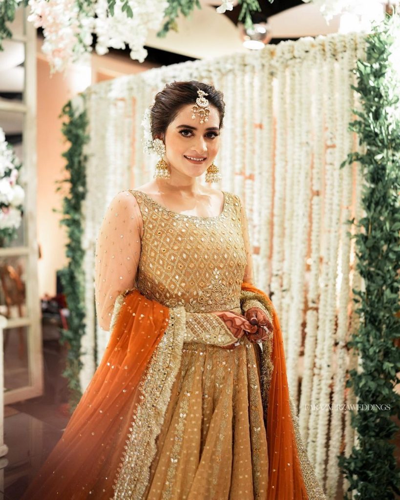 Bewitching Portraits Of Aiman Khan And Muneeb Butt From Minal's Wedding