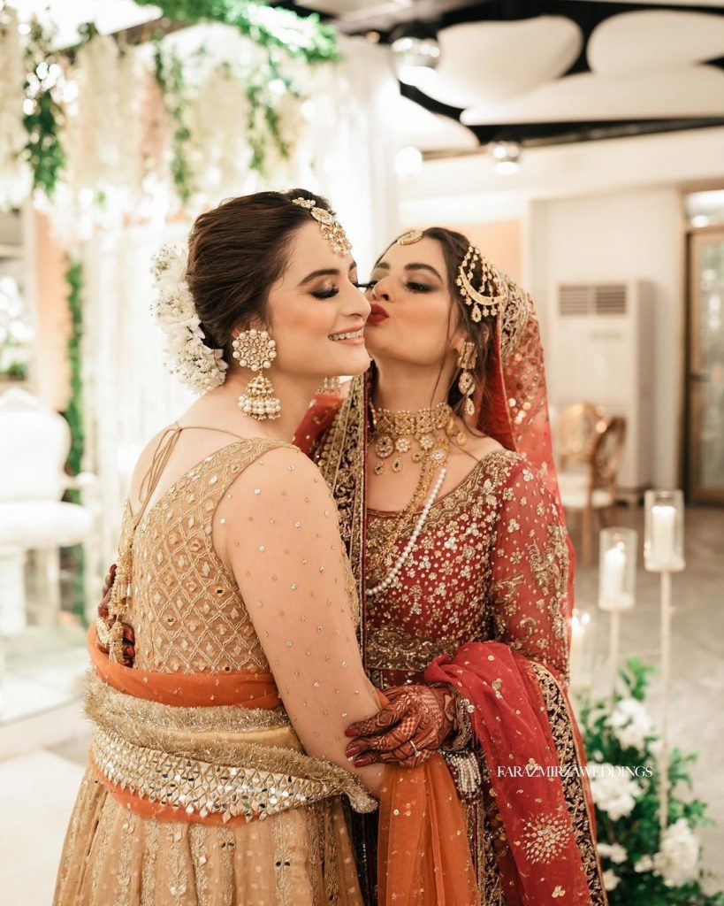 Bewitching Portraits Of Aiman Khan And Muneeb Butt From Minal's Wedding