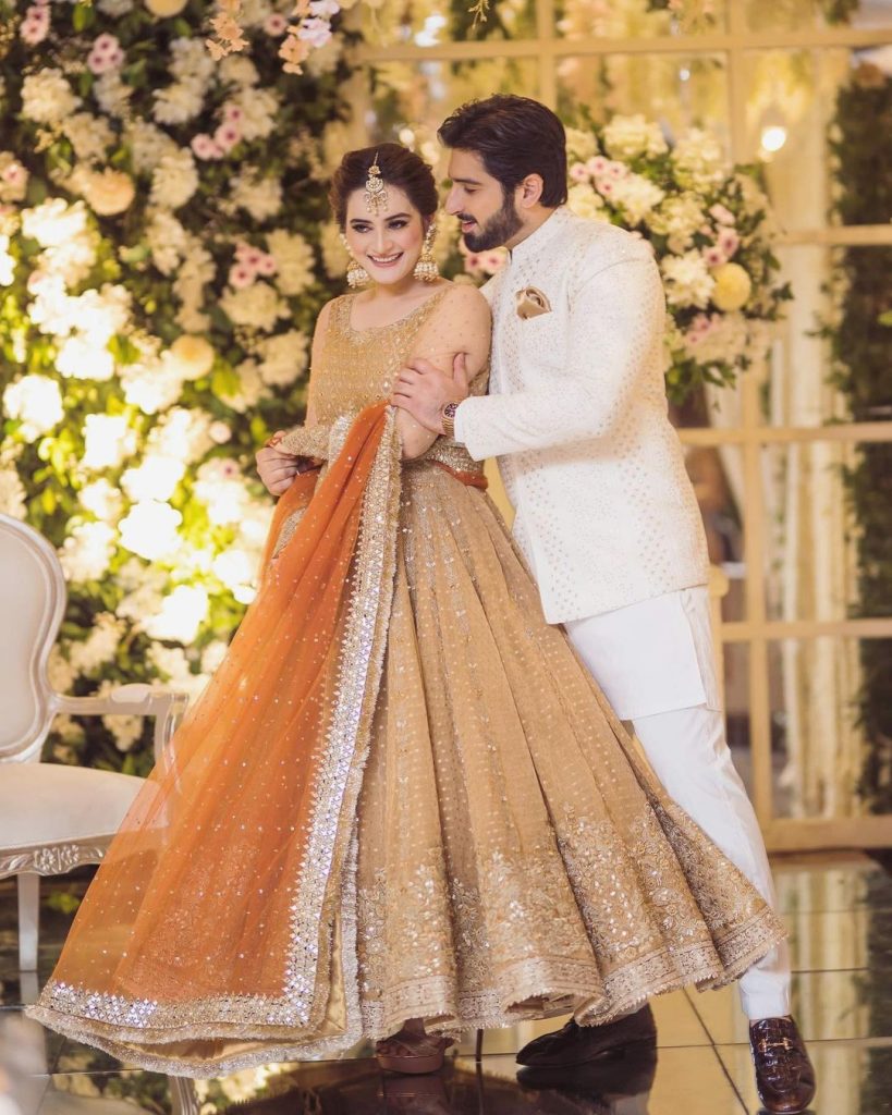 Bewitching Portraits Of Aiman Khan And Muneeb Butt From Minal's Wedding