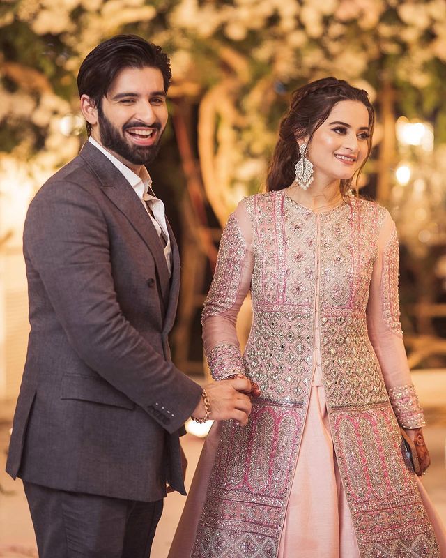 Aiman Khan And Muneeb Butt At Minal Khan's Valima- Beautiful Pictures