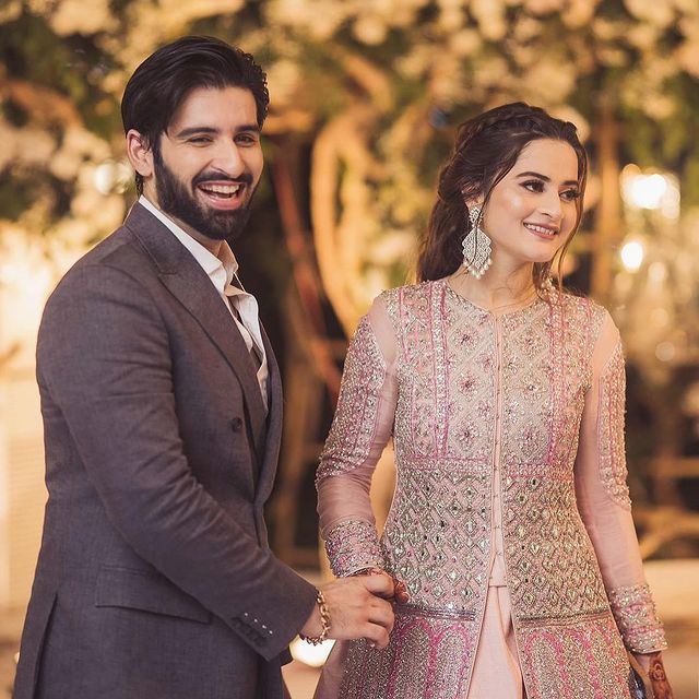 Aiman Khan And Muneeb Butt At Minal Khan's Valima- Beautiful Pictures