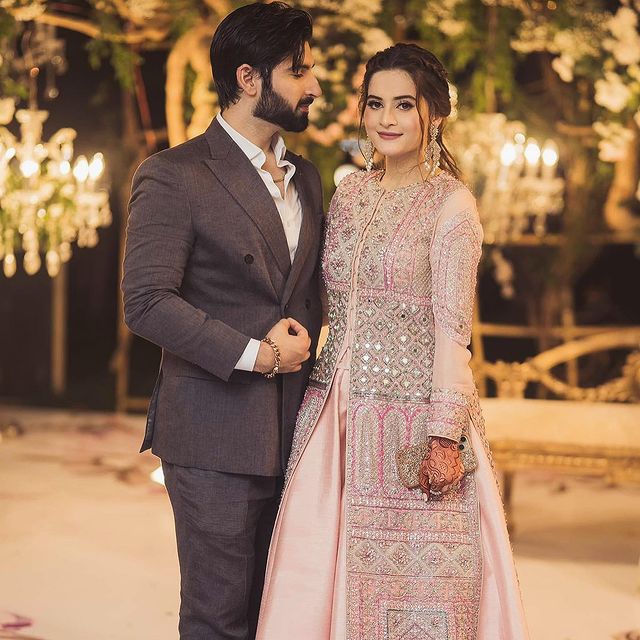 Aiman Khan And Muneeb Butt At Minal Khan's Valima- Beautiful Pictures