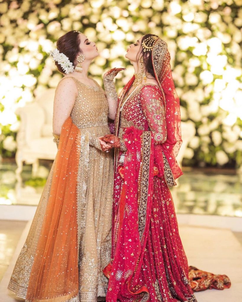 Bewitching Portraits Of Aiman Khan And Muneeb Butt From Minal's Wedding