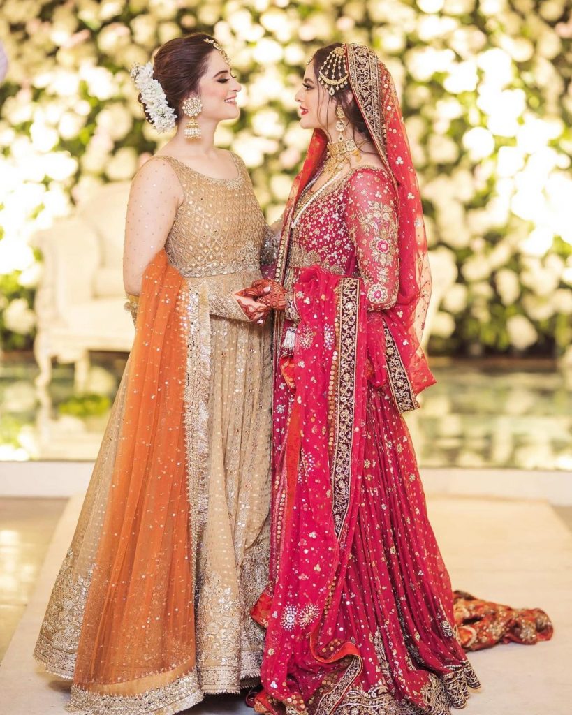 Bewitching Portraits Of Aiman Khan And Muneeb Butt From Minal's Wedding