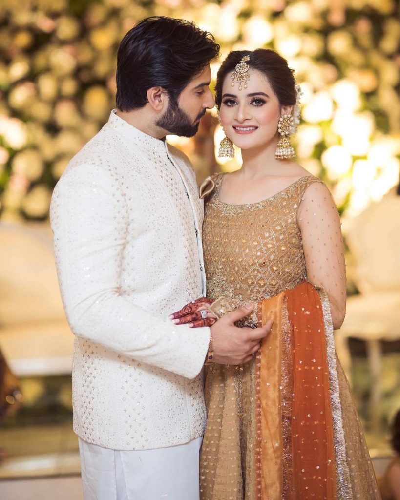 Bewitching Portraits Of Aiman Khan And Muneeb Butt From Minal's Wedding