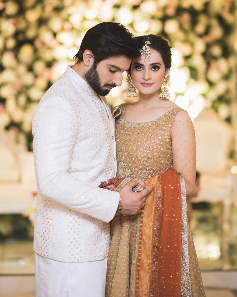 Bewitching Portraits Of Aiman Khan And Muneeb Butt From Minal's Wedding