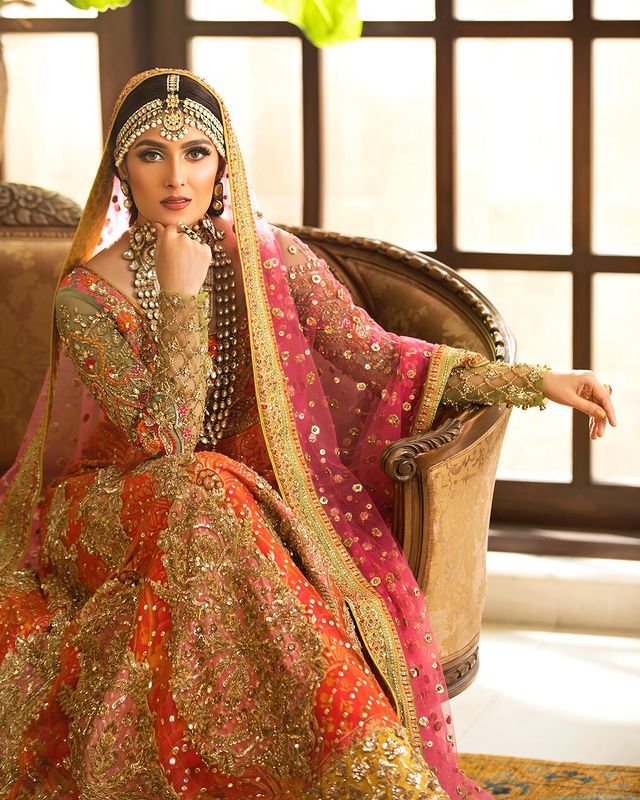 Ayeza Khan Looks Regal In Gorgeous Bridal Ensembles By Nomi Ansari