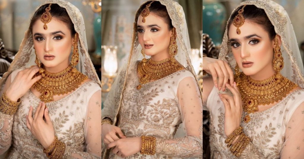 Hira Mani Looks Drop Dead Gorgeous In Ivory Bridal Ensemble