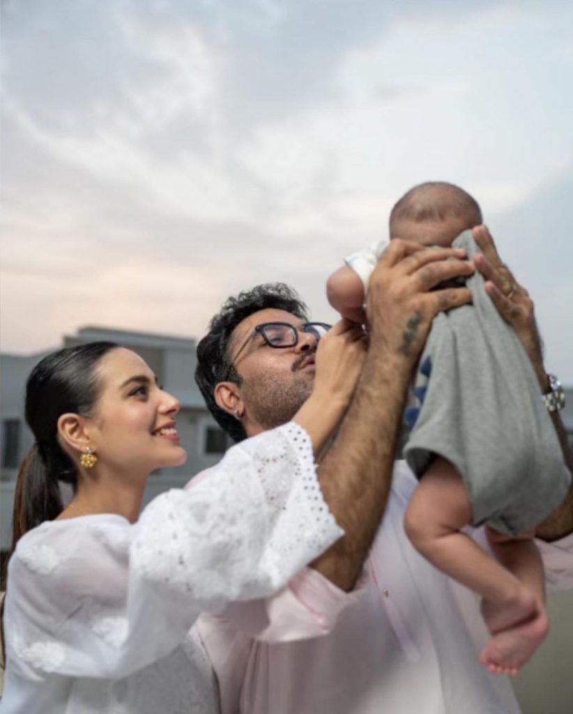 Adorable Clicks Of Iqra Aziz And Yasir Hussain With Baby Kabir Hussain