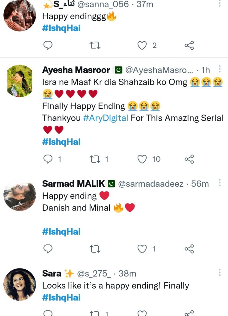 Drama Serial Ishq Hai Ended On Happy Note - Public Opinion