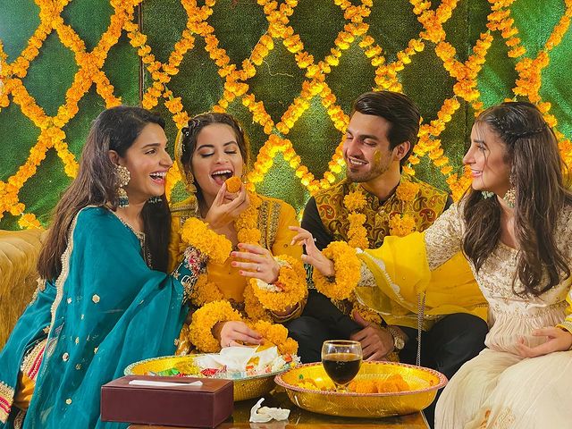 Inside Minal Khan And Ahsan Mohsin's Mayoon Event