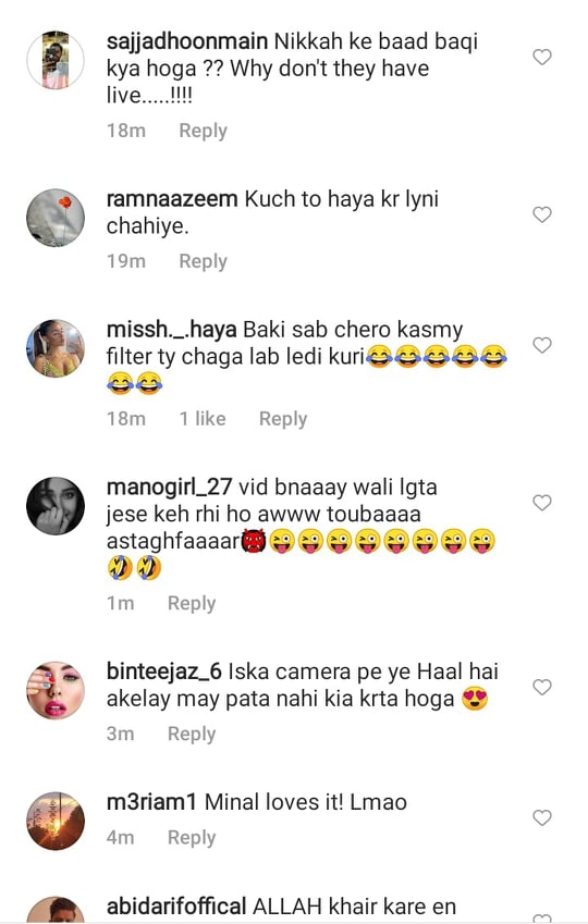 Ahsan Mohsin Ikram Kisses Minal Khan-Public Reaction