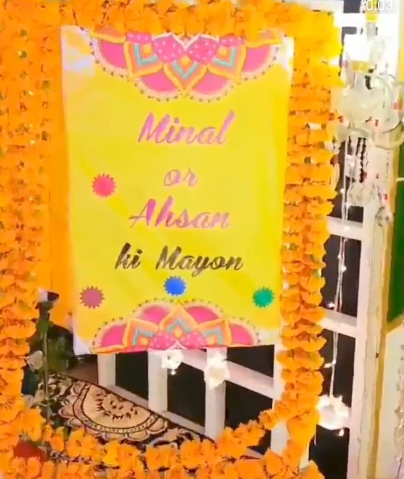 Inside Minal Khan And Ahsan Mohsin's Mayoon Event