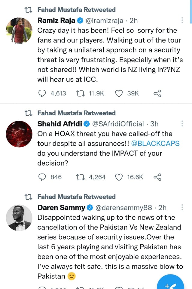 Pakistani Celebrities React To New Zealand Team Abandoning Pakistan Tour