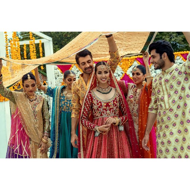 Nimra Khan And Aimal Khan Pair Up For Annus Abrar's Bridal Campaing