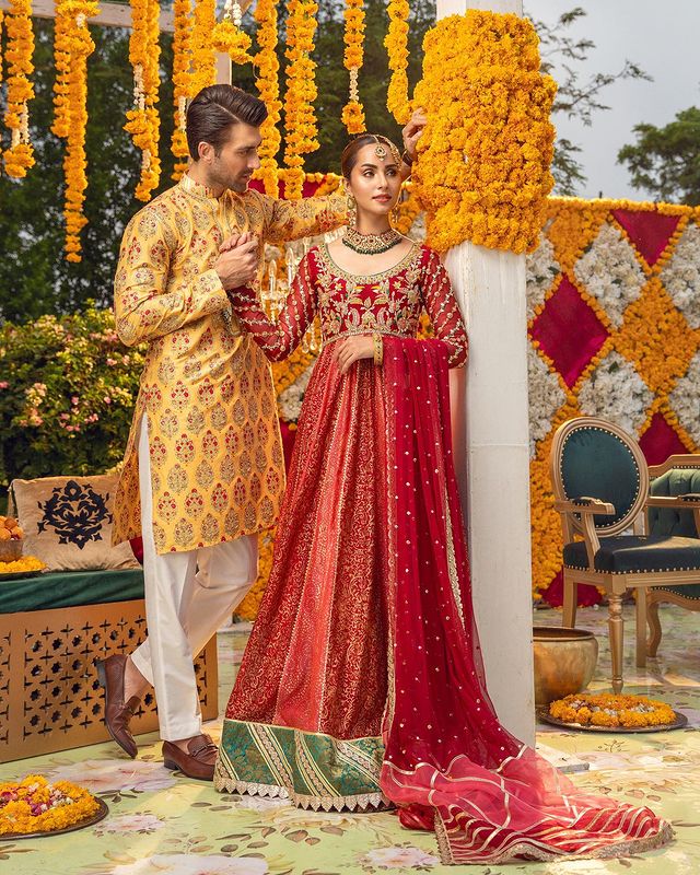 Nimra Khan And Aimal Khan Pair Up For Annus Abrar's Bridal Campaing