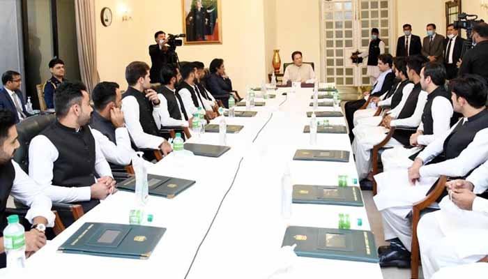 Pakistan's T20 World Cup Squad Meets Prime Minister Imran Khan