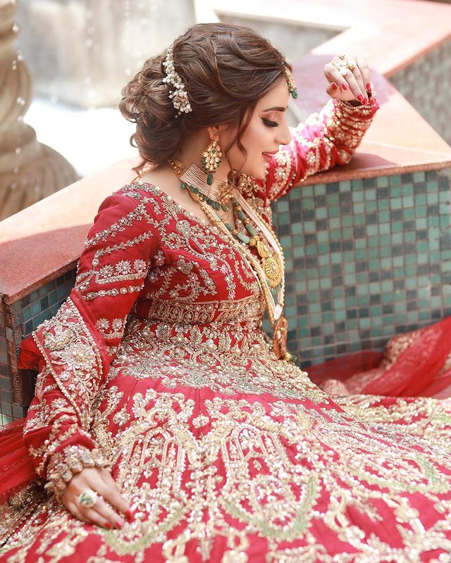 Saboor Aly Dazzles In A Gorgeous Red Bridal Ensemble By Ali Xeeshan