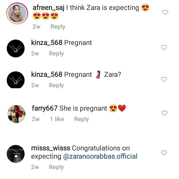Netizens Speculate About Zara Noor Abbas' Pregnancy
