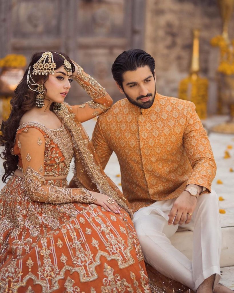 Alizeh Shah Stuns In Beautiful Orange Bridal Ensemble