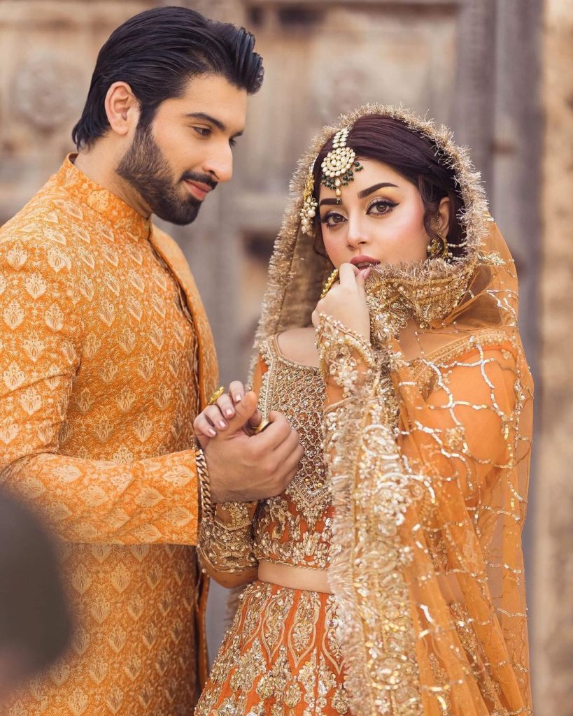 Alizeh Shah Stuns In Beautiful Orange Bridal Ensemble