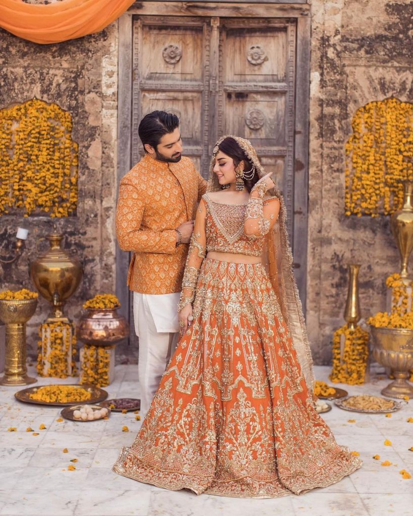 Alizeh Shah Stuns In Beautiful Orange Bridal Ensemble