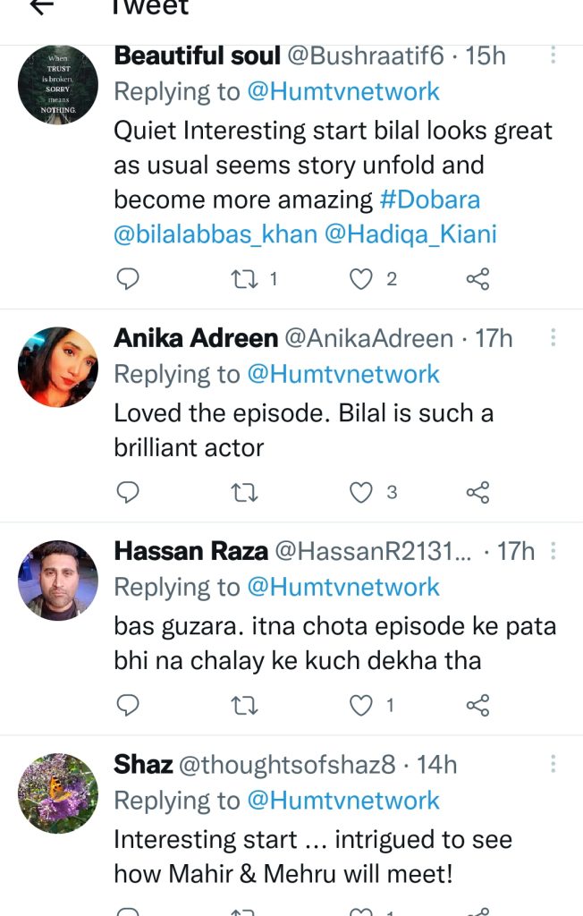 Dobara Episode 1 Public Reaction