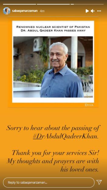 Pakistani Celebrities Mourn The Death Of Dr Abdul Qadeer Khan