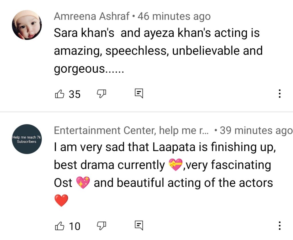 Laapata Drama Last Episode - Public Reaction