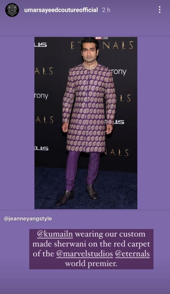 Kumail Nanjiani Flaunts Pakistani Fashion At Eternals World Premiere