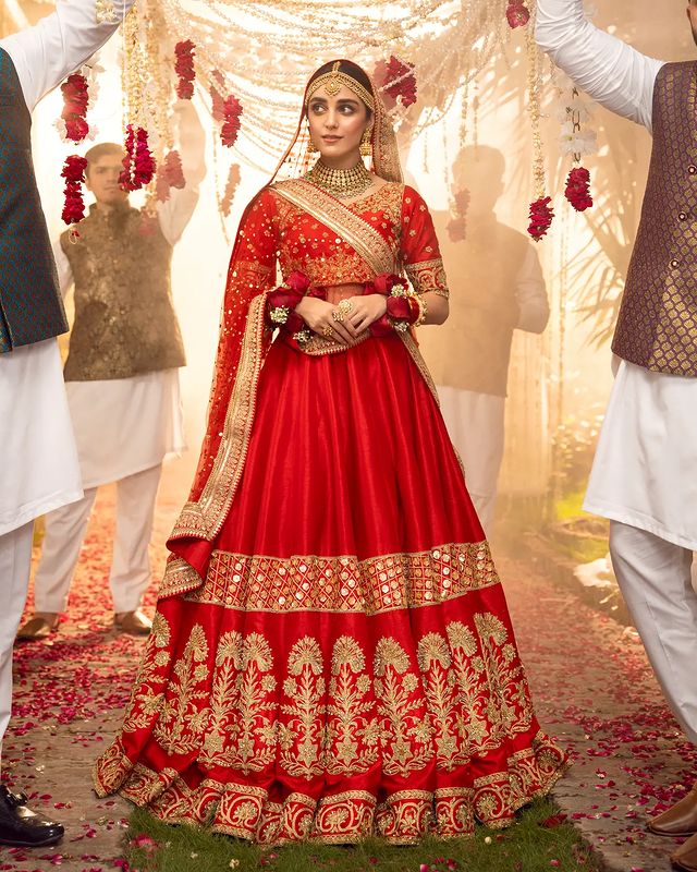 Maya Ali Looks Regal In A Gorgeous Red Bridal Ensemble