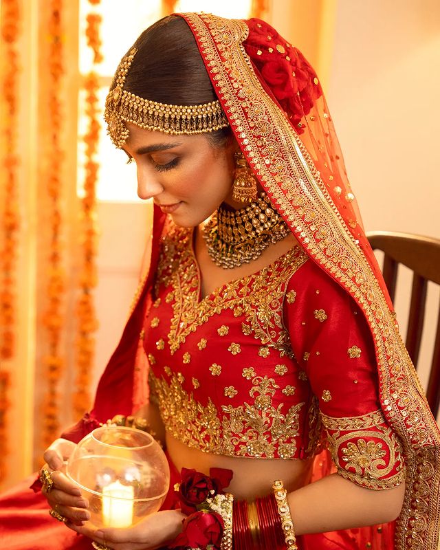 Maya Ali Looks Regal In A Gorgeous Red Bridal Ensemble