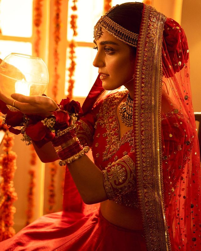 Maya Ali Looks Regal In A Gorgeous Red Bridal Ensemble