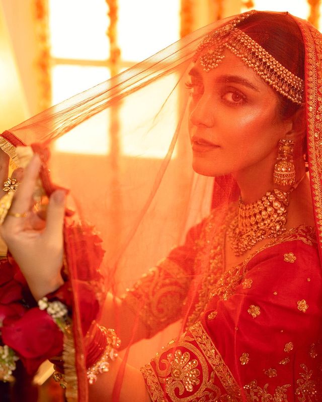 Maya Ali Looks Regal In A Gorgeous Red Bridal Ensemble